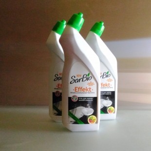 SARBIO EFFEKT бытовое моющее средство для ванной комнаты Свежесть тайги, бутылка 650 мл